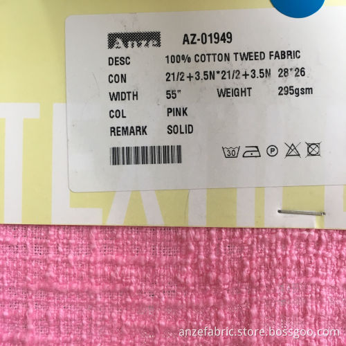 100%cotton tweed fabric for popular garment